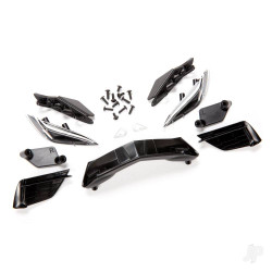 Traxxas Grille, Chevrolet Corvette Stingray / grille mount (3) / headlight housing (2) / lens (2) / headlight mount (2) / 2.6x6mm BCS (4) / 2.6x8mm BCS (8) 9316