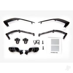 Traxxas Mirrors, side (left & right) / mounts (left & right) / trim, side (left & right) / trim mounts (left & right) / 2.6x8mm BCS (2) / 1.6x7mm BCS (8) 9317