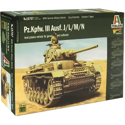 ITALERI Pz.Kpfw III Ausf J/K/L/M/N Tank 15757 1:56 Model Kit