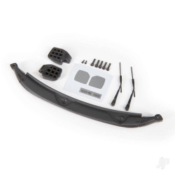 Traxxas Mirrors, side, black (left & right) / windshield wipers (2) / cowl / 2.5x8 BCS (3) / 2.5x10 CS (2) / 1.6x5 BCS (2) (fits #9211 body) 9217
