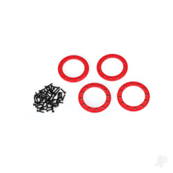 Traxxas Beadlock rings, Red (1.9in) (Aluminium) (4 pcs) / 2x10 CS (48) 8169R