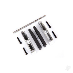 Traxxas Bumper pads / bumper guards (chrome) / 2.5x10 BCS (4) / 2.7mm drill bit (fits #9126 or #9127 front bumpers) 9125