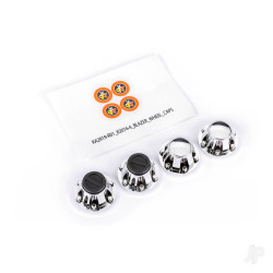 Traxxas Center caps, wheel (chrome) (front (2), rear (2)) (requires #8255A extended stub axle) 8164X