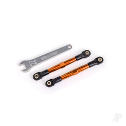 Traxxas Toe links, front (TUBES orange-anodised, 7075-T6 aluminium, stronger than titanium) (2) (assembled with rod ends and hollow balls)/ aluminium wrench (1) (fits Drag Slash) 2445T