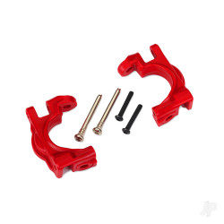 Traxxas Caster blocks (c-hubs), extreme heavy duty, red (left & right)/ 3x32mm hinge pins (2)/ 3x20mm BCS (2) (for use with #9080 upgrade kit) 9032R