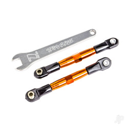 Traxxas Camber links, front (TUBES orange-anodised, 7075-T6 aluminium, stronger than titanium) (2) (assembled with rod ends and hollow balls)/ aluminium wrench (1) (fits Drag Slash) 2444T