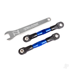 Traxxas Camber links, rear (TUBES blue-anodised, 7075-T6 aluminium, stronger than titanium) (2) (assembled with rod ends and hollow balls)/ aluminium wrench (1) (fits Drag Slash) 2443X