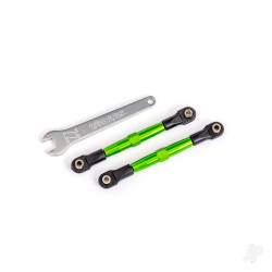 Traxxas Toe links, front (TUBES green-anodised, 7075-T6 aluminium, stronger than titanium) (2) (assembled with rod ends and hollow balls)/ aluminium wrench (1) (fits Drag Slash) 2445G