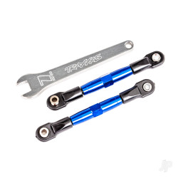 Traxxas Camber links, front (TUBES blue-anodised, 7075-T6 aluminium, stronger than titanium) (2) (assembled with rod ends and hollow balls)/ aluminium wrench (1) (fits Drag Slash) 2444X