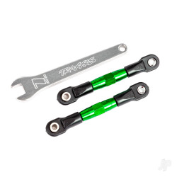 Traxxas Camber links, rear (TUBES green-anodised, 7075-T6 aluminium, stronger than titanium) (2) (assembled with rod ends and hollow balls)/ aluminium wrench (1) (fits Drag Slash) 2443G