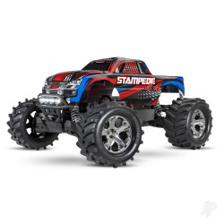 Traxxas Red Stampede 4X4 1:10 4WD RTR Electric Monster Truck (+ TQ 2-ch, XL-5, Titan 550, 7-Cell NiMH, DC charger, LED lights) 67054-61-RED