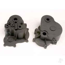 Traxxas Gearbox halves (Front & Rear) / rubber access plug 4991
