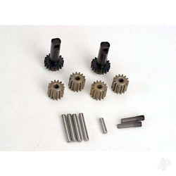 Traxxas Planet gears (4 pcs) / planet shafts (4 pcs) / sun gears (2 pcs) / sun gear alignment shaft (1pc) all hardened Steel 2382