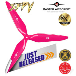 Master Airscrew 13x12 3X Power X-Class Giant Racing Drone Propeller (CW) Reverse/Pusher Colby Pink 3X13X12RP1