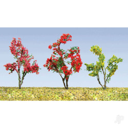 JTT Flower Trees, Red, Pink, Yellow, Purple, 3/4in-1in, HO-Scale, (30 per pack) 95631
