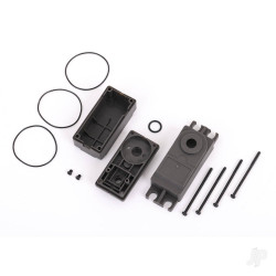 Traxxas Servo case, plastic (top, middle, bottom) / gaskets / hardware (for #2275 servo) 2276