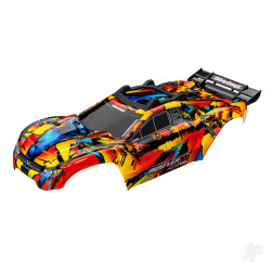 Traxxas Body, Rustler 4x4 VXL, Solar Flare (painted, decals applied) (assembled with front & rear body mounts and rear body support for clipless mounting) 6718R