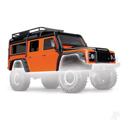 Traxxas Body, Land Rover Defender, adventure orange (complete with ExoCage, inner fenders, fuel canisters, and jack) 8011A