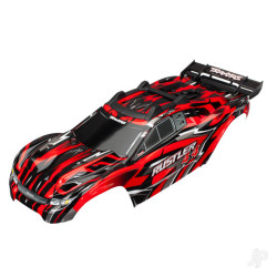 Traxxas Body, Rustler 4X4, Red / window, grille, lights decal sheet (assembled with Front & Rear Body mounts and Rear Body support for clipless mounting) 6718