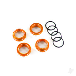 Traxxas Spring retainer (adjuster), orange-anodised aluminium, GT-Maxx shocks (4 pcs) (assembled with o-ring) 8968A