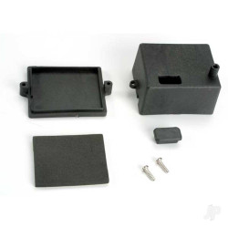 Traxxas Box, receiver / x-tal access rubber plug / adhesive foam Chassis pad 4924