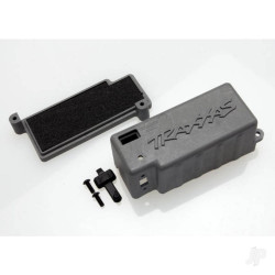Traxxas Box, battery (grey) / adhesive foam Chassis pad / charge jack plug (rubber) 4925X