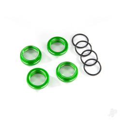 Traxxas Spring retainer (adjuster), Green-anodised aluminium, GT-Maxx shocks (4 pcs) (assembled with o-ring) 8968G