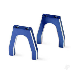 Traxxas Servo mounts, throttle / brake (machined aluminium) (Blue) (Front & Rear) / machine screws (8 pcs) 4919X