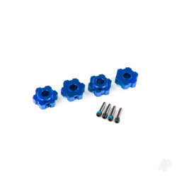Traxxas Wheel Hubs, hex, aluminium (Blue-anodised) (4 pcs) / 4x13mm screw pins (4 pcs) 8956X