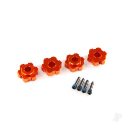 Traxxas Wheel Hubs, hex, aluminium (orange-anodised) (4 pcs) / 4x13mm screw pins (4 pcs) 8956T