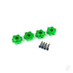 Traxxas Wheel Hubs, hex, aluminium (Green-anodised) (4 pcs) / 4x13mm screw pins (4 pcs) 8956G