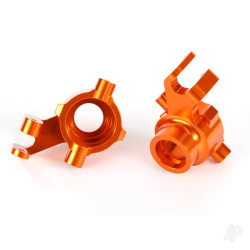 Traxxas Steering blocks, 6061-T6 aluminium (orange-anodised), left & right 8937A