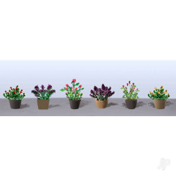 JTT Assorted Potted Flower Plants 1, O-Scale, (6 pack) 95566