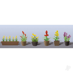 JTT Assorted Potted Flower Plants 2, HO-Scale, (6pack) 95567