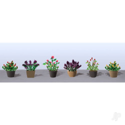 JTT Assorted Potted Flower Plants 1, HO-Scale, (6pack) 95565