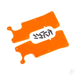 Traxxas Suspension arm covers, orange, rear (left and right) / 2.5x8 CCS (12) 9634T