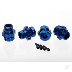 Traxxas Wheel Hub, splined, 17mm, 6061-T6 aluminium (Blue-anodised) (4 pcs) / screw pin, 4x13mm ( with threadlock) (4 pcs) (for 6mm axles) 6469