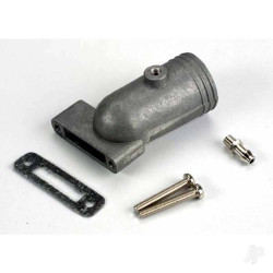 Traxxas Exhaust header / header gasket / pressure fitting / fitting gasket / header screws (2 pcs) 4055