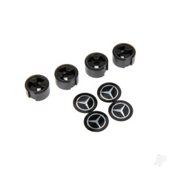 Traxxas Center caps, Mercedes-Benz G 500 4x4_ wheel (black) (4 pcs) (requires #8255A extended stub axle) 8873