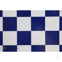Oracover 2m ORACOVER Fun-5 Large Chequered, White + Dark Blue (60cm width) 491-010-052-002