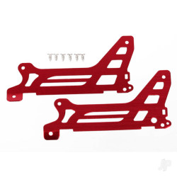 Traxxas Main frame, side plate, outer (2 pcs) (Red-anodised) (Aluminium) / screws (6 pcs) 6327