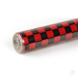 Oracover 2m ORACOVER Fun-4 Small Chequered, Ferrari Red + Black (60cm width) 44-023-071-002