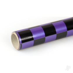 Oracover 2m ORACOVER Fun-3 Medium Chequered, Pearlescent Purple + Black (60cm width) 43-056-071-002
