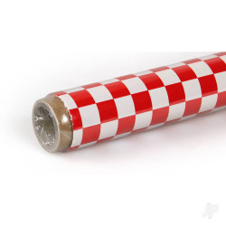 Oracover 2m ORACOVER Fun-4 Small Chequered, White + Red (60cm width) 44-010-023-002