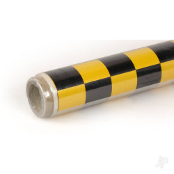 Oracover 2m ORACOVER Fun-3 Medium Chequered, Pearlescent Golden Cadmium Yellow + Black (60cm width) 43-037-071-002