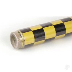 Oracover 2m ORACOVER Fun-3 Medium Chequered, Pearlescent Cadmium Yellow + Black (60cm width) 43-036-071-002