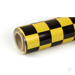 Oracover 10m ORACOVER Fun-3 Medium Chequered, Pearlescent Cadmium Yellow + Black (60cm width) 43-036-071-010