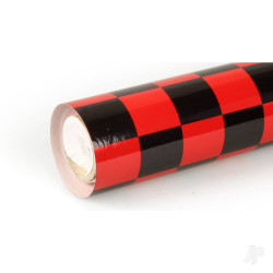 Oracover 10m ORACOVER Fun-3 Medium Chequered, Ferrari Red + Black (60cm width) 43-023-071-010
