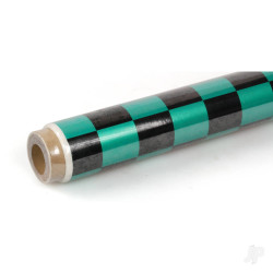 Oracover 2m ORACOVER Fun-3 Medium Chequered, Pearlescent Green + Black (60cm width) 43-047-071-002