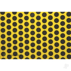Oracover 2m ORACOVER Fun-1 Polkadots, Fluorescent Yellow + Black (60cm width) 41-031-071-002
